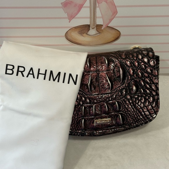 Brahmin Rich Purple Crocodile Crossbody Bag - Picture 5 of 7